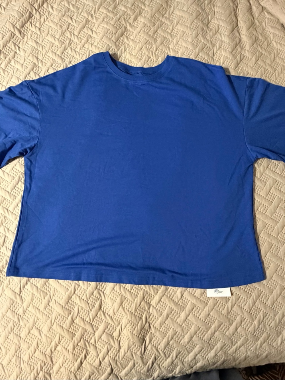 Imily Bela Blue 2-Piece Lounge Set Oversized T-Shirt & Shorts XL - Picture 3 of 4